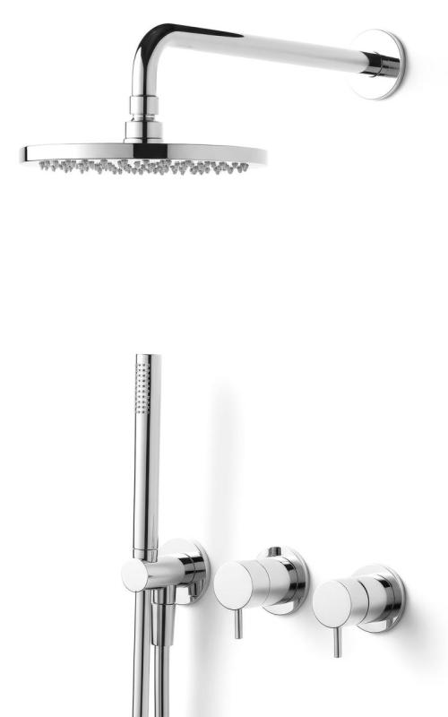 Waterevolution Flow beépíthető zuhanykészlet króm, termosztáttal, esőzuhannyal és kézi zuhannyal 1208957343