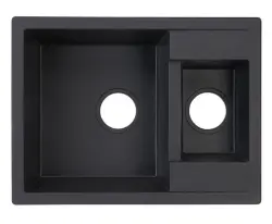 GraniteMy Smart extra sekély 1,5 gránit mosogató fekete, 58x44cm 1208957355
