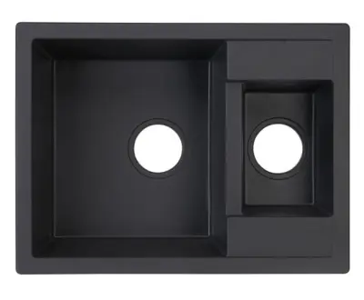 GraniteMy Smart extra sekély 1,5 gránit mosogató fekete, 58x44cm 1208957355