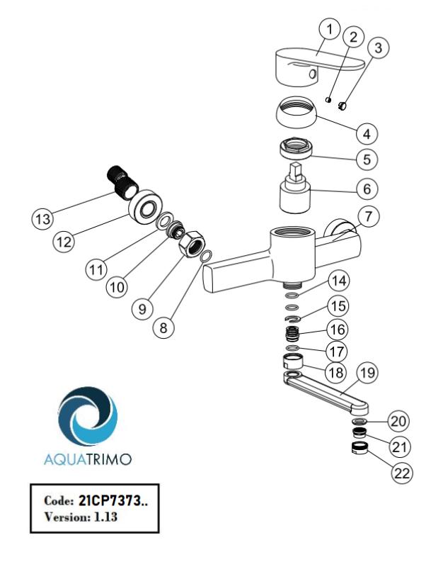 AquaTrimo Chopin fali csaptelep egykaros konyhai keverőcsap króm 21CP7373CM