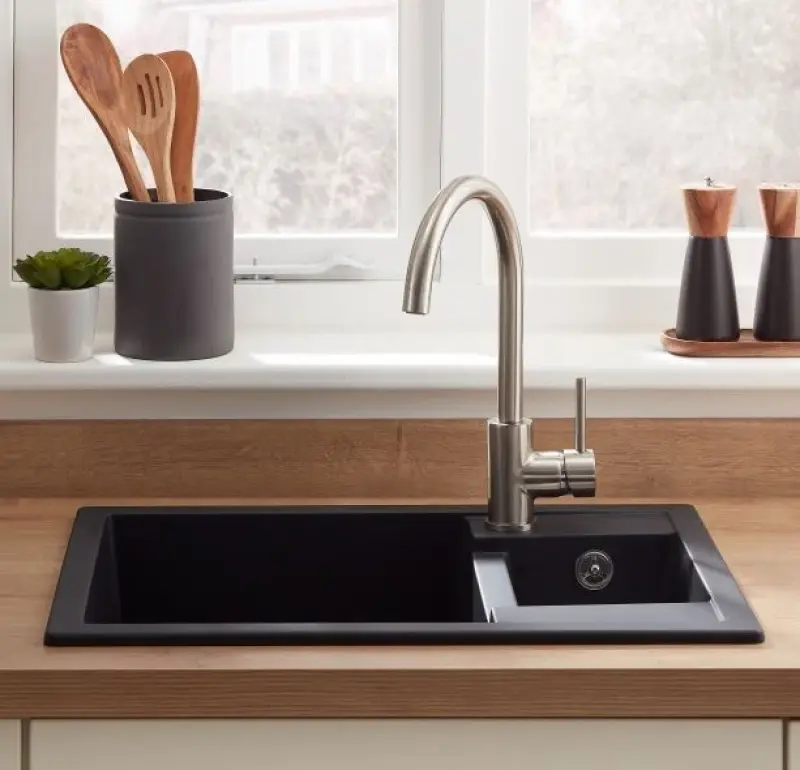 GraniteMy Smart extra sekély 1,5 gránit mosogatótálca fekete, megfordítható 58x44cm 1208957386