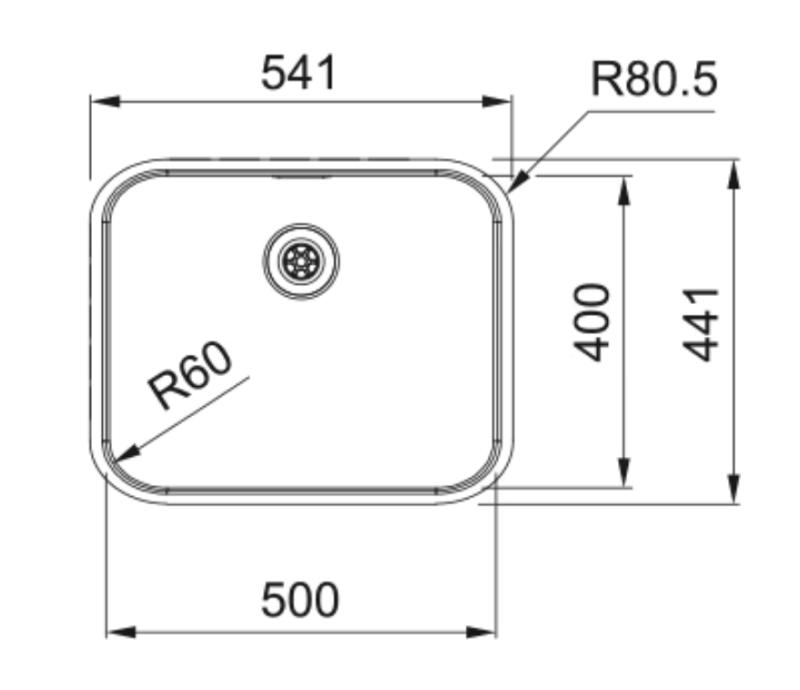 Franke Smart SRX 210.50 T rozsdamentes acél mosogatótálca 50x40 síkbeépítés 127.0688.777
