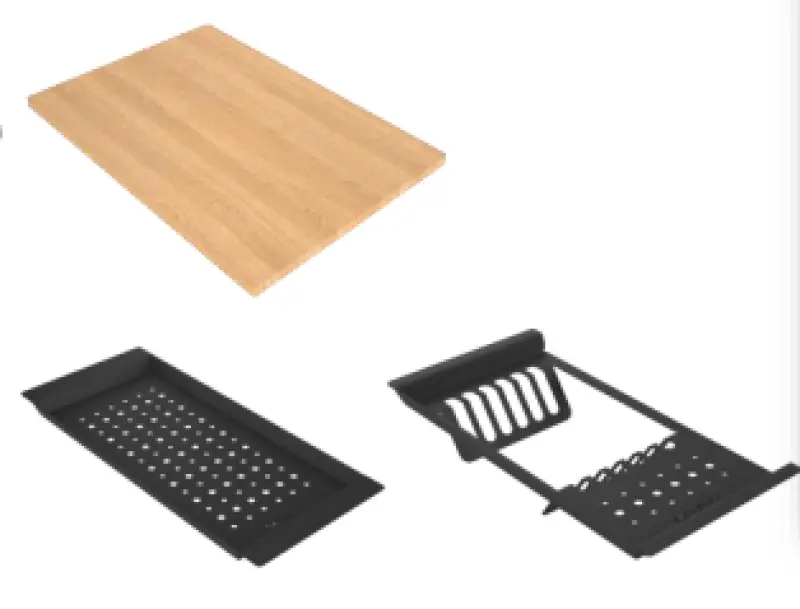 GraniteMy Limited nagy 1,5 gránit felépítményes és aláépítményes fekete mosogató tartozékkal 76x48 cm 1208957389