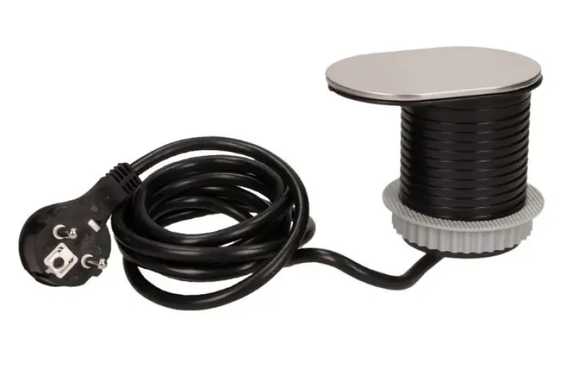 Indux Slide beépíthető konyhai konnektor földeléssel, munkalappal, USB-vel és konnektorral, rozsdamentes acél színű 1208957392