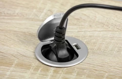 Indux Cover beépített földelt konyhai konnektor munkalappal, USB-vel és konnektorral, ezüst színű 1208957394