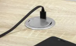 Indux Cover beépített földelt konyhai konnektor munkalappal, USB-vel és konnektorral, ezüst színű 1208957394