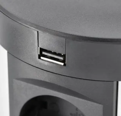 Indux Push süllyeszthető fekete konyhai dugalj munkalapba, 4 dugaljjal, 2 x USB, 2 x RJ45 és vezeték nélküli töltéssel 1208957420