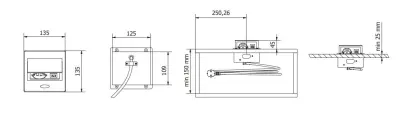Indux Flip Small konyhai dugalj földeléssel a munkalapba vagy felső szekrénybe matt fehér, 2 USB töltővel 1208957423
