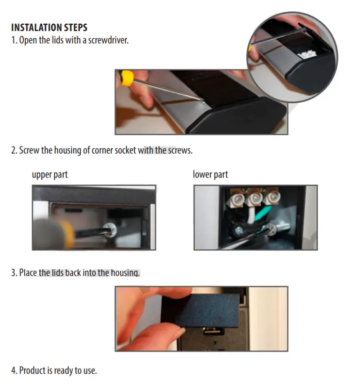 Indux Corner sarok konyhai csatlakozóaljzat 3 földelt aljzattal és 2 USB töltővel 1208957431