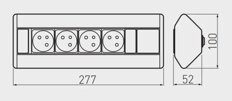 Indux Corner sarok konyhai csatlakozóaljzat 3 földelt aljzattal és 2 USB töltővel 1208957431