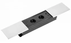 Indux Slide max beépített konyhai aljzat földeléssel munkalappal, USB-A, HDMI, RJ45 és USB-C csatlakozóval, matt fehér színben 1208957440