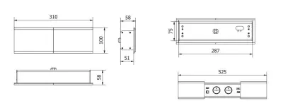 Indux Slide max beépített konyhai aljzat földeléssel munkalappal, USB-A, HDMI, RJ45 és USB-C csatlakozóval, matt fehér színben 1208957440