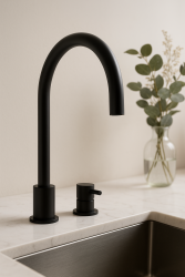 Waterevolution Flow 2-lyukas konyhai keverőcsap mat fekete T151PR