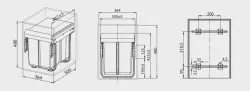 Garbi Carrier C-40-3-H beépített hulladékrendszer saját sínekkel és 3 szemetesvödörrel 1 x 20 + 2 x 10 liter 1208957464