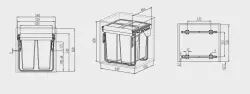 Garbi Carrier C-60-3-H beépített hulladékrendszer saját vezetősínnel és 3 hulladéktartállyal 1 x 34 + 2 x 17 liter 1208957470