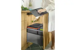 Garbi Basket B-80-4-G sorteersysteem voor afval voor een lade van 80 cm, inclusief houder en 4 x 15 liter afvalbakken 1208957478
