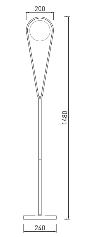 Decor Ciklop réz arany állólámpa csepp megjelenéssel 9737