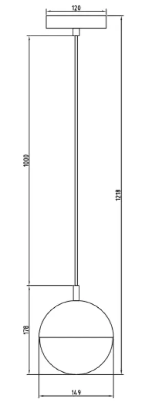 Decor Abies sárgaréz arany függőlámpa fém kerek mennyezettel 3558