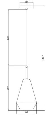 Decor Lime 397 mm magas modern borostyánszínű függőlámpa 7900