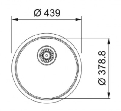 Franke Rondo ROX 210.38 kerek rozsdamentes acél mosogató 43,9 cm beépíthető 127.0688.778
