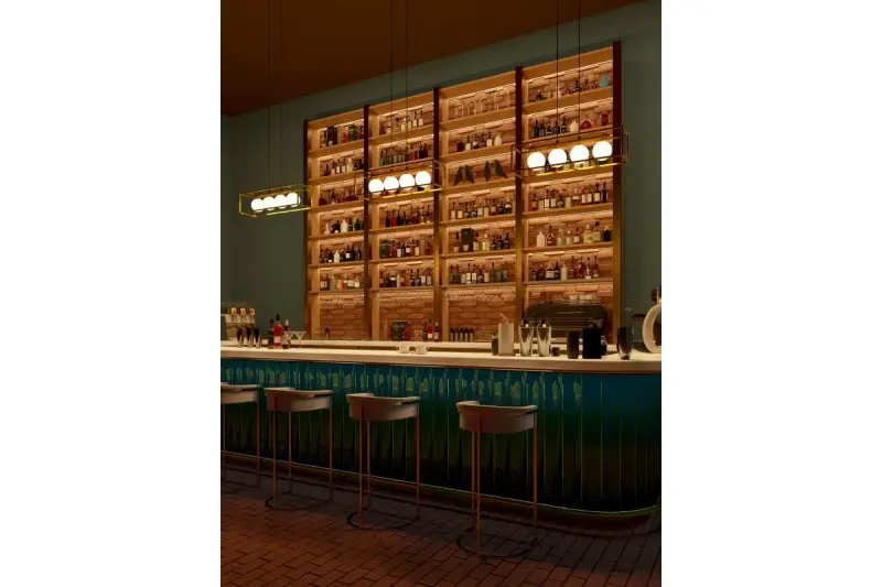 Decor Avelin hanglamp met gouden rechthoekig frame breedte 80 cm 2287