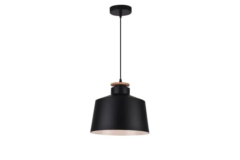 Decor Margus mat zwarte metalen hanglamp met houten toevoeging 2911

Dekor Margus matt fekete fém függőlámpa fa kiegészítéssel 2911