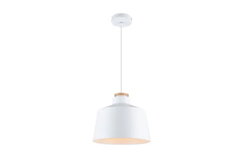 Decor Margus mat witte metalen hanglamp met houten toevoeging 3086

Dekor Margus matt fehér fém függőlámpa fa kiegészítéssel 3086