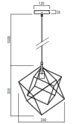 Roze gouden geometrische hanglamp van Decor bestaande uit 2 messing kubussen 3376