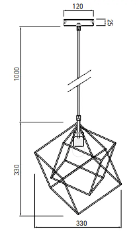 Dekor Rosa zwarte geometrische hanglamp bestaande uit 2 zwarte kubussen 3437