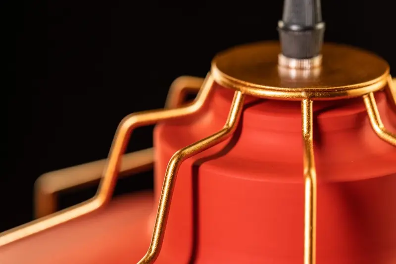 Decor Goa piros függőlámpa dekoratív arany kerettel 3536