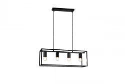 Decor Diu fekete geometrikus függőlámpa 4 fényforrással, szélessége 60 cm 3635
