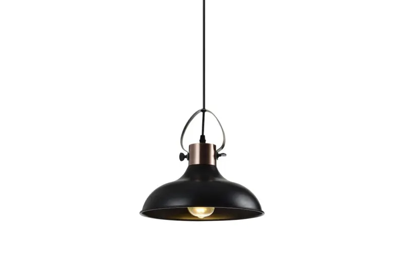 Decor Mees zwarte metalen hanglamp met kapbevestiging in de vorm van een petroleumlamp 2363