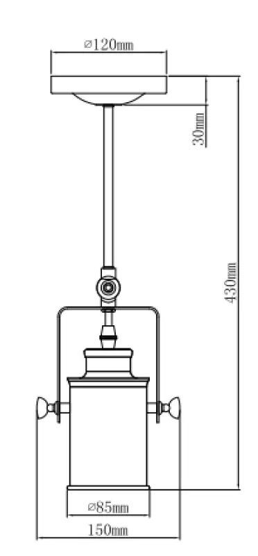 Decor Demir fekete függesztett lámpa 1 fényforrással 3963
