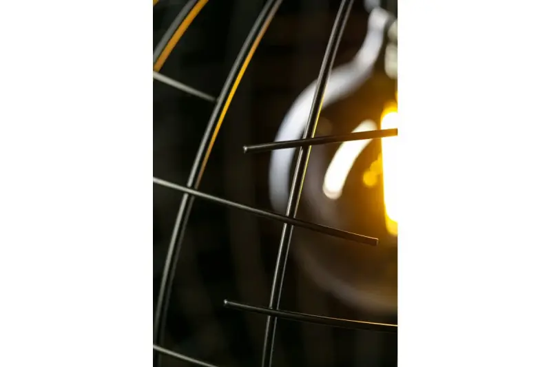 Dekor Viela zwart-gouden drót alakú fém függőlámpa, gömb alakú, 35 cm átmérőjű 6996