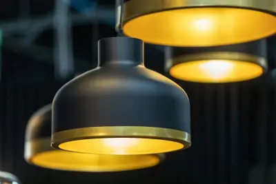 Decor Goldi fekete arany modern függőlámpa átmérője 30 cm 4090