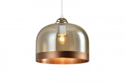 Decor Lati henger alakú borostyán színű függőlámpa üveg átmérő 23,5 cm 7146
