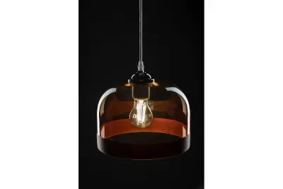 Decor Lati henger alakú borostyán színű függőlámpa üveg átmérő 23,5 cm 7146