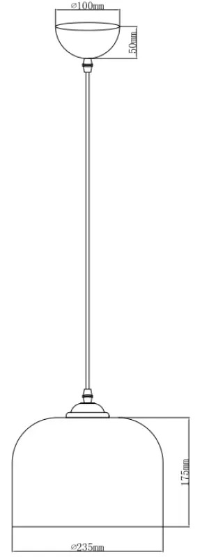 Decor Lati henger alakú borostyán színű függőlámpa üveg átmérő 23,5 cm 7146