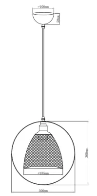 Decor Xalis függőlámpa fekete huzalkapucnival és fém szegéllyel, átmérője 18,5 cm 7320