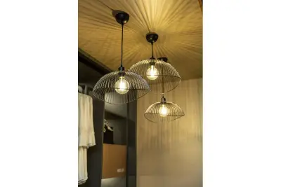 Deco Reto vintage fekete drót függőlámpa, 40 cm átmérő, 4137