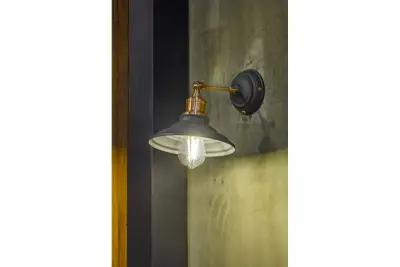 Decore Loret állítható fekete fali lámpa kapcsolóval, 20 cm átmérőjű, 7901