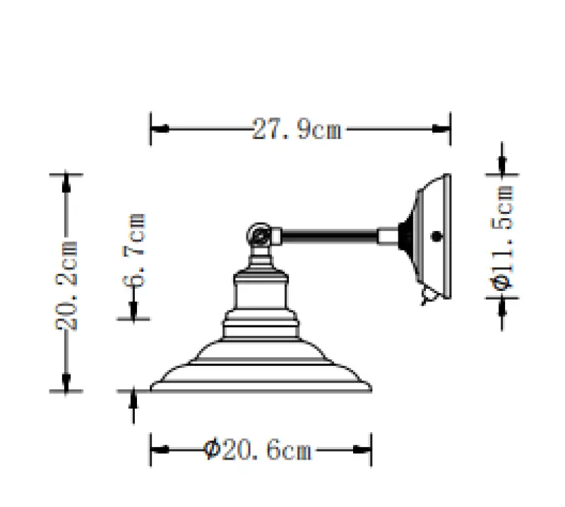 Decore Loret állítható fekete fali lámpa kapcsolóval, 20 cm átmérőjű, 7901