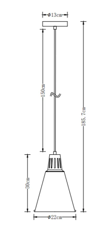 Decor Gianni stijlvolle grijze koperen hanglamp, diameter 22 cm, 8051