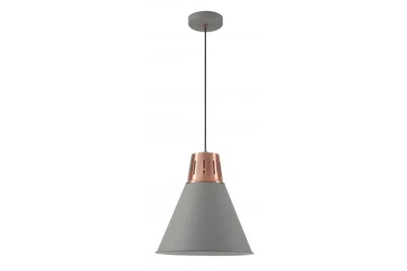 Decor Gianni stijlvolle grijze koperen hanglamp met een diameter van 32 cm, modelnummer 8167