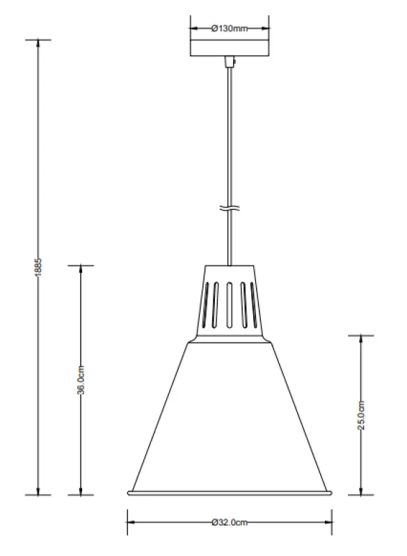 Decor Gianni stijlvolle volledig zwarte hanglamp met een diameter van 32 cm 8136