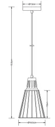 Kaliope Dekor divatos kék függőlámpa, 18 cm átmérőjű, 8266