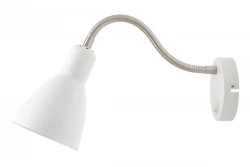 Decor Etore fehér fali lámpa fém karral, 11 cm átmérő, 1952.