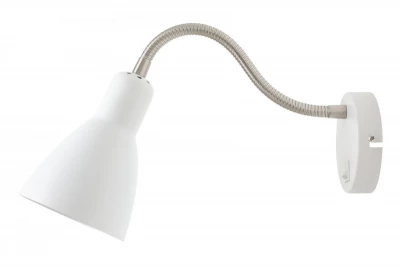 Decor Etore fehér fali lámpa fém karral, 11 cm átmérő, 1952.