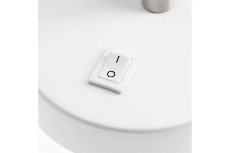 Decor Etore fehér fali lámpa fém karral, 11 cm átmérő, 1952.