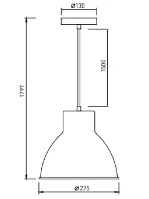 Décor Dante zwarte matte hanglamp met witte binnenkant, doorsnede 27,5 cm, 2119